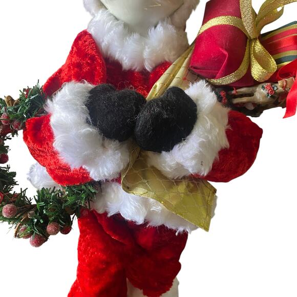 Vintage American Retro 22" Tall Frog w/ Santa Suit and Porcelain Head Christmas - Picture 6 of 13